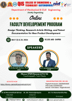 Faculty Development Program (FDP) on Design Thinking, Research Article Writing, and Patent Documentation for New Product Development 2024 Faculty Development Program Poster